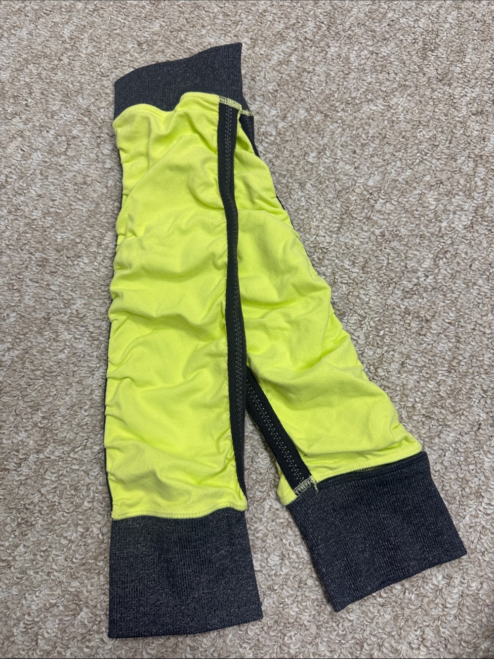 lululemon athletica Neon Yellow Leg/ Arm Warmers with Charcoal Trim